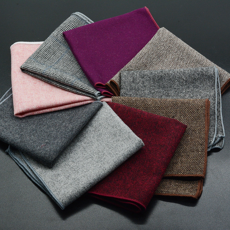 Pocket Square Set - Классический шерстяной Карманный квадратный платок 25