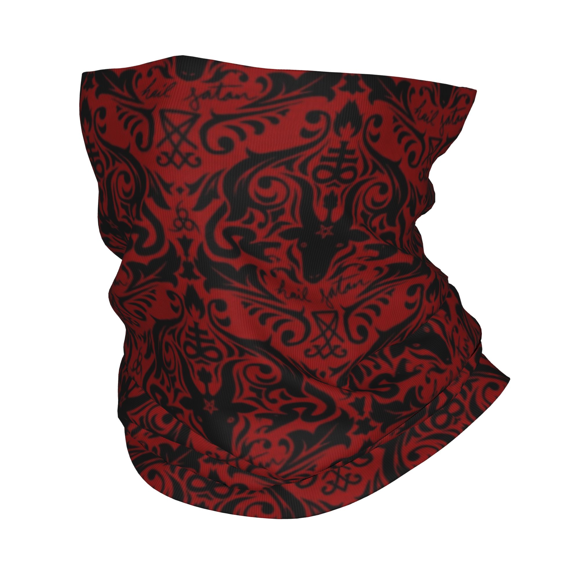 Neck Warmer Tube - Бафомет Дамасский Град Сатана Черный Красный