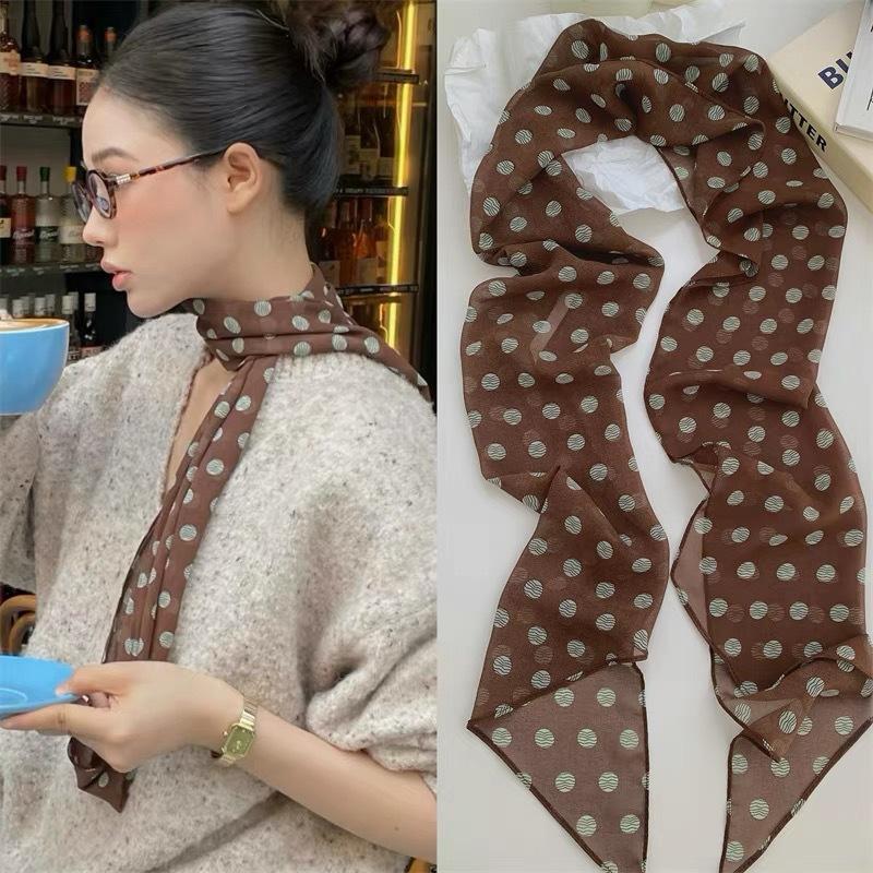 Шелковый шарф в горошек с цвет – обзор и цена Ascot Neck Scarf