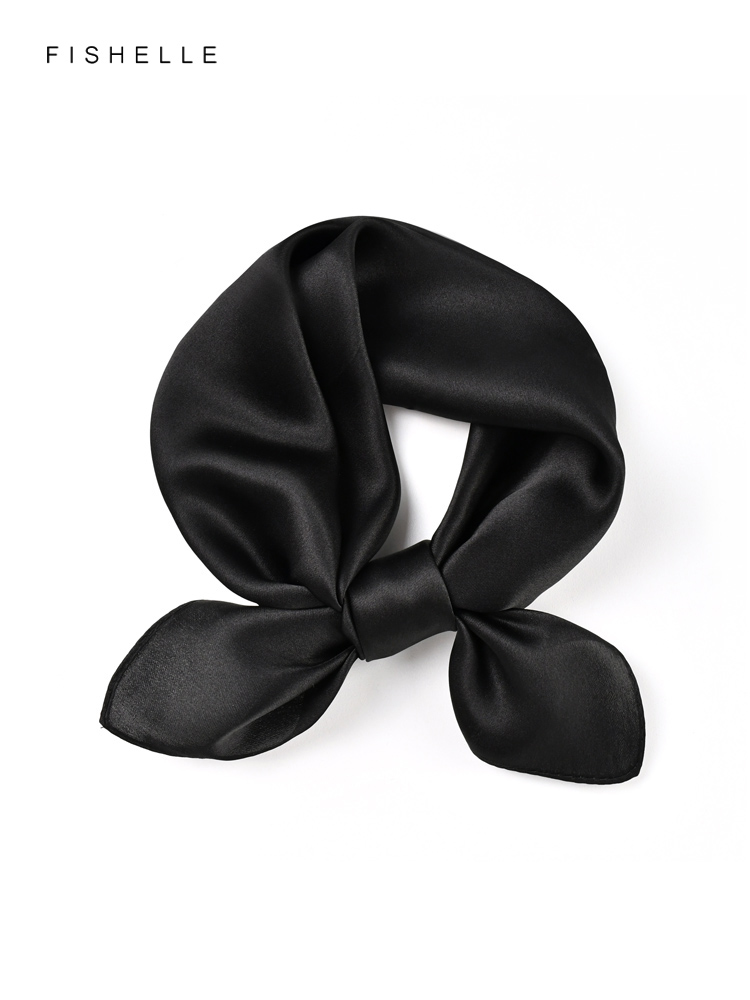 Однотонный черный шарф из чист – обзор и цена Scarf Silk Square